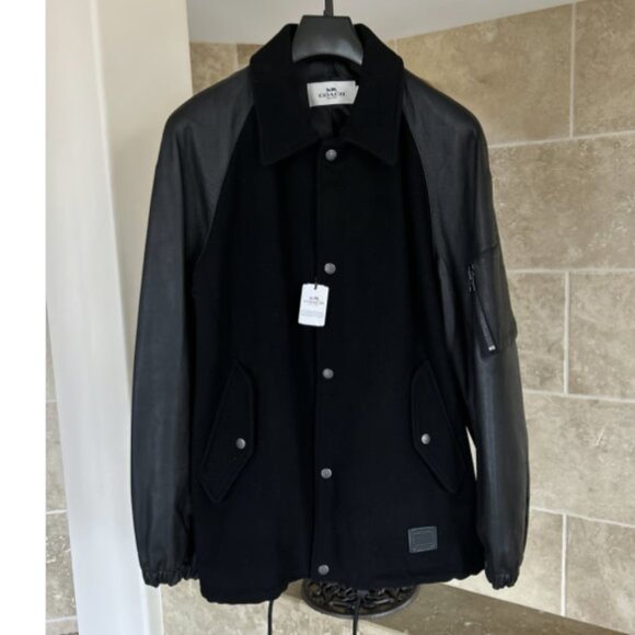 COACH Leather And Wool Varsity Jacket - Picture 16 of 16